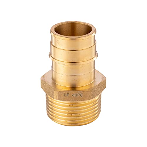 10 piece EFIELD Brass Expansion Pex A 3/4"x 1/2" Male NPT Adapter Fitting - size: 3/4" x 1/2" (Brass, Pack of 10)