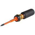 Klein Tools 32287 Insulated Screwdriver, 2-in-1 Screwdriver Set with Flip Blade, #1 and #2 Square Tips, Double-Ended Blades - size: #1 SQ + #2 SQ