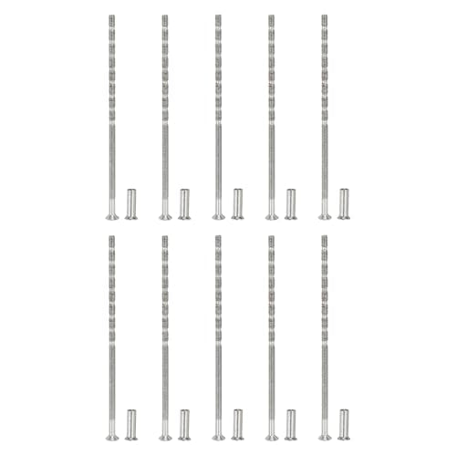 PATIKIL Cabinet Handle Screws M4 x 110mm, 10 Set Break Away Screws Drawer Pull Phillips Drive Flat Countersunk Head Bolts with Sleeve for Door Handle Lever - size: M4 x 110mm