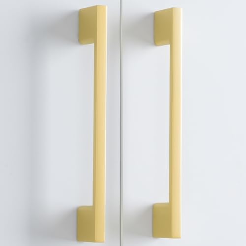 10 Pack 5 Inch(128mm) Cabinet Pulls Brushed Gold Kitchen Cabinet Handles Zinc Alloy Drawer Pulls Solid Cabinet Hardware - color: Brushed Gold, size: 5'' Hole Center(128mm)