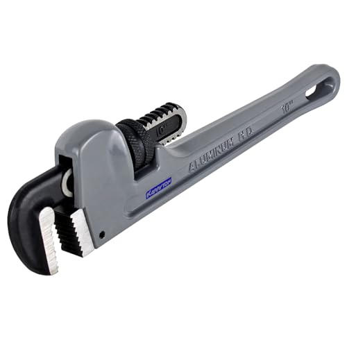 10 Inch Aluminum Pipe Wrench, 1-5/8"/41mm Adjustable Cr-Mo Jaw Opening Heavy Duty Straight Handle Plumbing Wrenches, Perfect Plumbers Tool Exceed GGG Standard - size: 10-IN, style: Straight