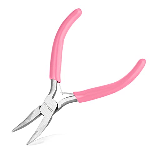5-Inch Bent Chain Nose Pliers for Jewelry Making - Mini Bent Nose Pliers with Smooth Jaws, Ideal for Creating Bracelets, Earrings and Necklaces - style: Bent Nose Plier
