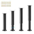 Furniture Legs Metal Adjustable 4 Pcs 16.5-29.9 inch, Adjustable Cabinet Legs for Sofa/Bed/Chair/Dresser/Table, Bed Center Slat Support Legs, Black - size: 16.5-29.9" (4pcs)
