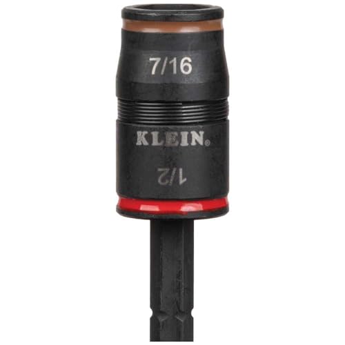 Klein Tools 32907 Impact Driver, 7-in-1 SAE Impact Socket Set, Flip Socket Set with 1/4, 5/16, 11/32, 3/8, 7/16 and 1/2-Inch Nut Driver Sizes and 1/4-Inch Bit Holder, 5-Inch Shaft - color: 7-in-1 W/ 11/32-inch