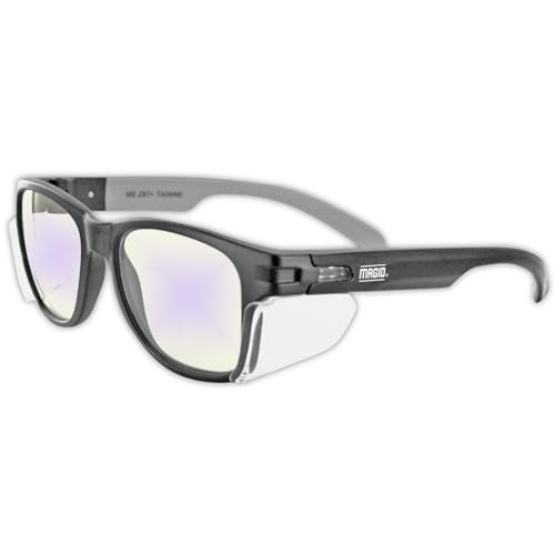 MAGID Gemstone Y50 Performance Anti-Fog Safety Glasses with Side Shields - color: Blue Blocking Lens | Black Frame, size: 1 Pair