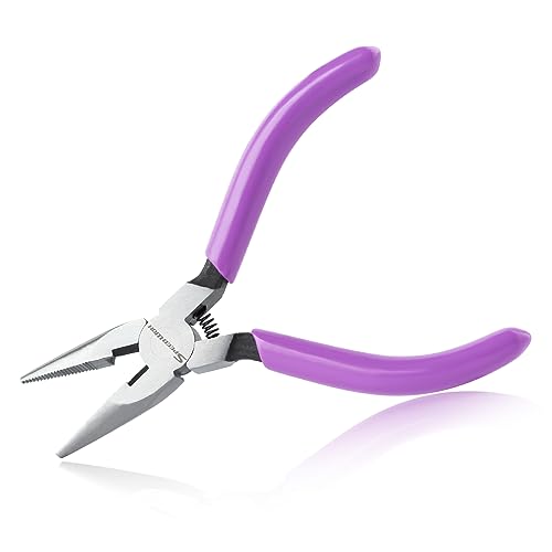 SPEEDWOX Mini Long Nose Pliers With Serrated Jaw and Chain Nose Pliers for Jewelry Making and Hobby Craft DIY - style: Long Nose Pliers