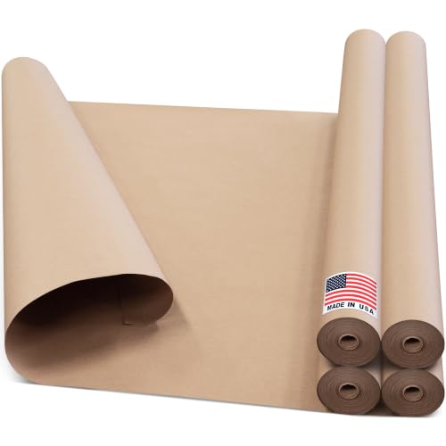 Floor Protection Natural Brown Rosin Paper 48" x 166 ft, Pack of 4 - style: 2656 sq ft (48" Pack of 4 Rolls)