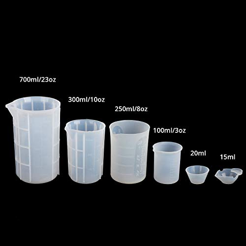 Gartful 700ml Extra Large Silicone Measuring Cups, Resin Mixing Cups for Epoxy, Jewelry Casting Molds, Acrylic Paint Pouring, Nonstick Reusable Craft Measuring Cups, 23 oz, Set of 2 - size: X-Large-700ml*2
