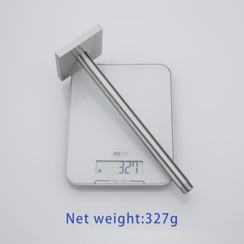 Wall Mounted Stainless Steel Shower Head Extension Arm Bathroom Accessories 12 Inch Brushed Nickel,SW-91038-12BN-SQ. - color: Right Angled Square Flange-12" Brushed Nickel