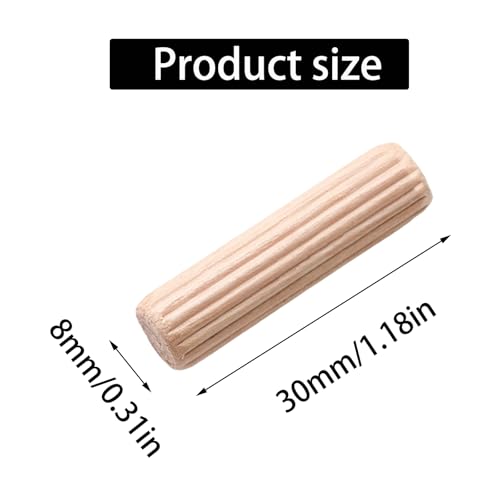 48Pcs 8mm x 30mm / 5/16 Inch x 1.18 Inch Wooden Dowel Pin - size: 8 x 30mm