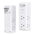 2 Pack Surge Protector Outlet Extender, Rotating Plug USB Wall Outlet,White - color: White, size: 2C2A, 2 Pack