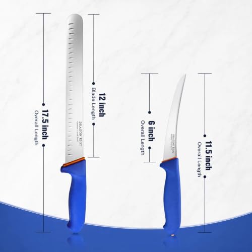 DRAGON RIOT 2-Piece Boning Carving Knife Set 12inch, Stainless Steel - color: 2-Pcs