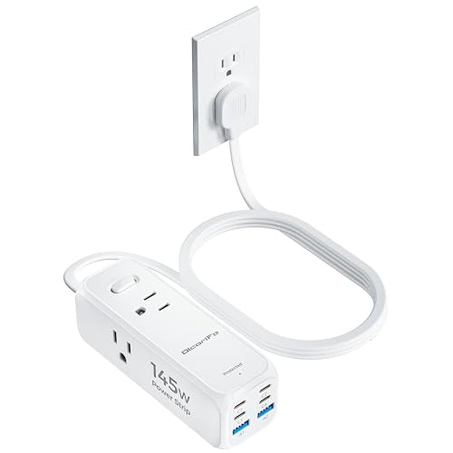Olcorife USB Power Strip with 3 AC Outlets 6 USB Ports(4 USB C),5 FT - size: 5 FT, style: 3AC(6USB145W)
