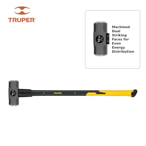 Truper 10 lb Sledge Hammer, 34-Inch Fiberglass Handle - size: 10 lb, style: Fiberglass