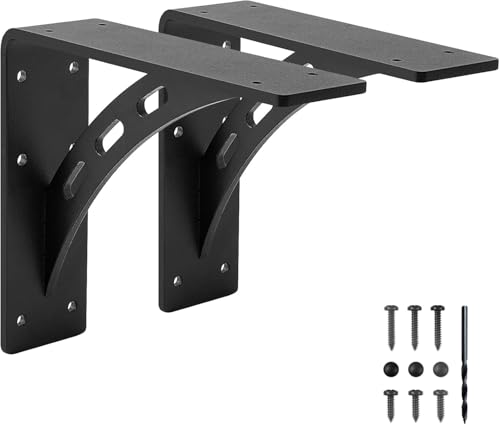 9"x8"x2.5" Heavy Duty Shelf Brackets - Max Load 1100 LBS, Premium Alloy Metal Mantel Brackets - Set of 2 - Fireplace & Countertop Support - size: 9 inch x 8 inch
