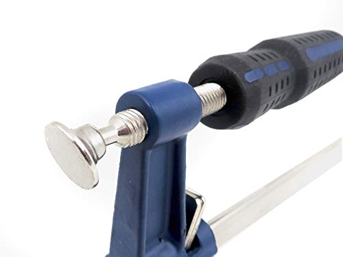 Set Taytools Medium Duty Adjustable Bar Clamps, Quick-Release Clutch Style American F Style, 2-1/2 Inch Throat Depth, Serrated Rail, Soft Grip Handle 450 Pounds Clamping pressure (2, 6 inch)