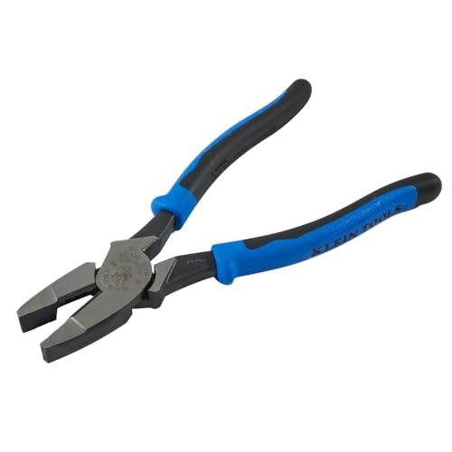 Klein Tools J2000-9NE Side Cutter Linemans Pliers, Made in USA, High Leverage 9-Inch Pliers Cut ACSR, Screws, Nails, Wire - style: Cuts
