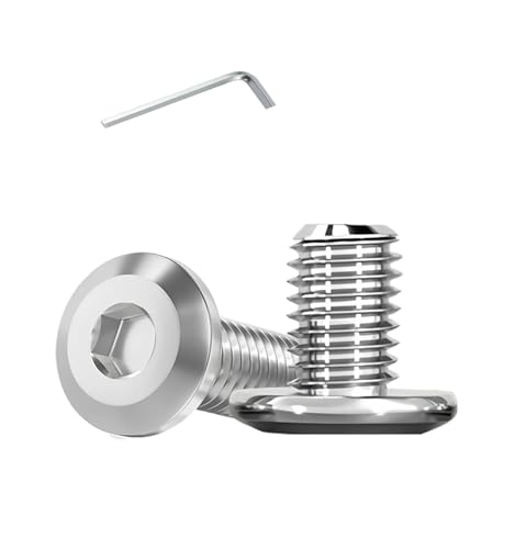 Metuja 1/4-20x3/8 Flat Head Hex Socket Cap Screws Bolts,304 Stainless Steel Fully Threaded Machine Screws with Hex Key (50PCS) Corrosion-Resistant for Furniture/Machinery - size: 1/4-20 x 3/8"