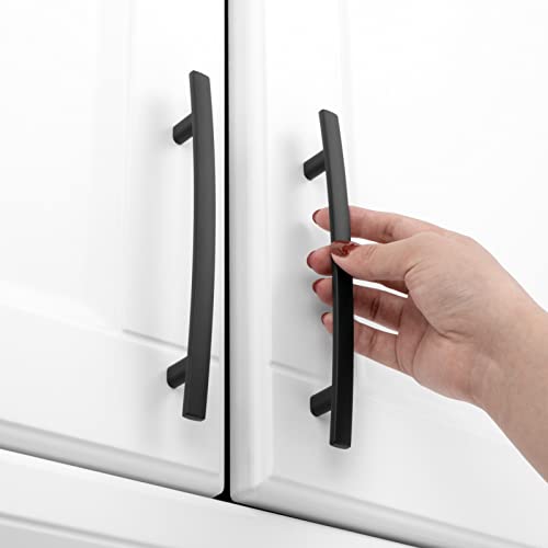 KOOFIZO 10 Pack 5 in Matte Black Cabinet Pulls, Black Drawer Handles 1961 - color: Black, size: 5" CC