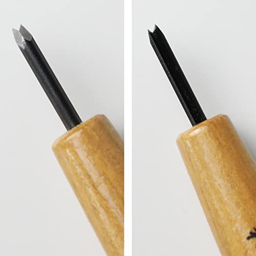 Wazakura Made in Japan Bonsai Chisel Hand V-Parting Triangle Carving Tool 1.5 mm for Jin Shari Making, DIY Woodcarving Knife for Experts and Beginners (V-Parting Triangle Shape 1.5 mm) - style: V-Parting Triangle Shape 1.5 mm