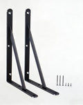 2 Pack L10 x H 8" Black Heavy Duty Shelf Brackets with Screws Metal Shelf Brackets Shelf Support Angle Brackets for Shelves L Brackets Heavy Duty Floating Shelf - size: 10''x8'', style: 2 Pack-Black