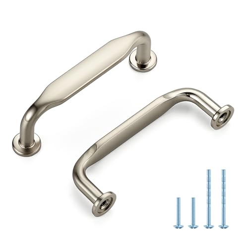 HOME EDIT Brushed Nickel Solid Cabinet Handles & Pulls 3 Inch 10 Pack - color: Brushed Nickel, size: 3 inches Hole Center