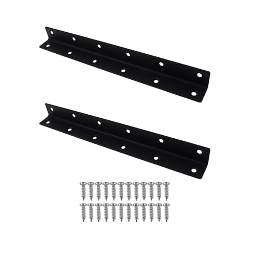 Long L Bracket,ULIFESTAR Black Corner Brace Brackets,Stainless Steel Corner Brackets,Heavy Duty Shelf Bracket,Metal Right Angle Bracket for Wood,275*27mm/10.83*1.06''2 PCS - size: 275*27mm/10.83*1.06''