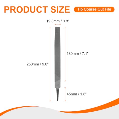 HARFINGTON Tip Coarse Cut File 8" Double Cut Teeth High Carbon Steel Hand Rasp File without Handle for Metal Wood Deburring Removing - size: 8", style: Coarse