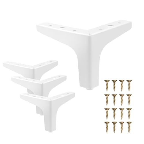 AODIOU Furniture Legs White Replacement Feet: Sofa Legs 4 Inch European Style Dresser Legs Set of 4 - color: White, size: 4'' / 10cm(4PCS)
