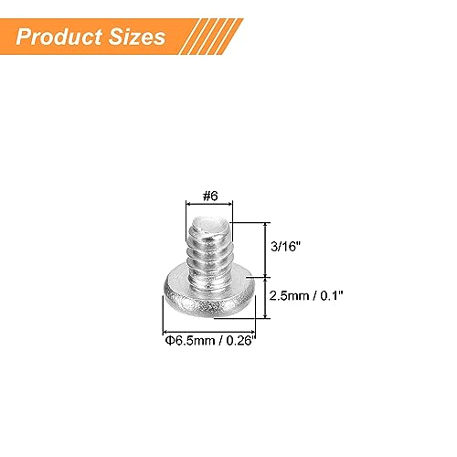 uxcell #6-32x3/16 Pan Head Machine Screws 304 SS Phillips Drive, 25 Pack - size: #6-32x3/16"