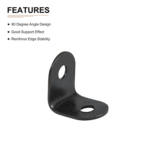 DTGN 0.47"x0.47"x0.35"(LxWxH) L Bracket Corner Braces -12Pack- Good for Mending Wooden Furniture - Metal Right Angle Brackets W/Screws - Black - size: 0.47"x0.47"x0.35"