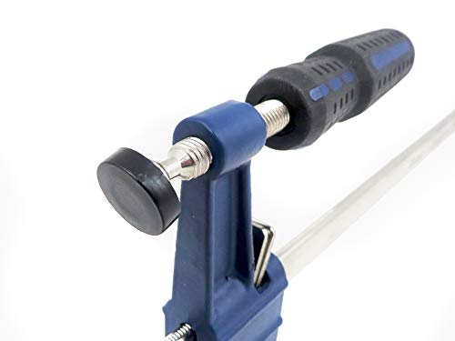 Set Taytools Medium Duty Adjustable Bar Clamps, Quick-Release Clutch Style American F Style, 2-1/2 Inch Throat Depth, Serrated Rail, Soft Grip Handle 450 Pounds Clamping pressure (2, 6 inch)