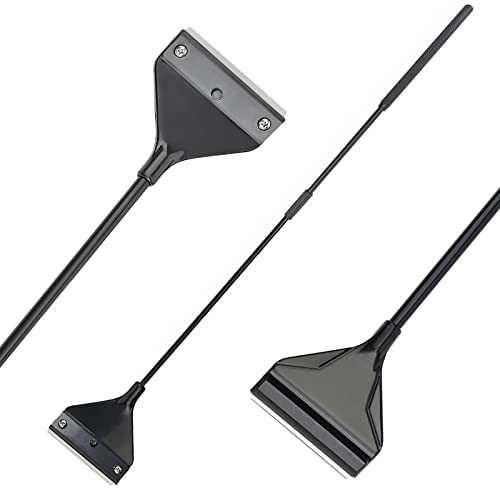 Vimvins Algae Scraper for Glass Aquarium, Long Handle Fish Tank Algae Scraper with 10 Blades, Essential Aquarium Cleaning Tool. - size: 25.6 Inch