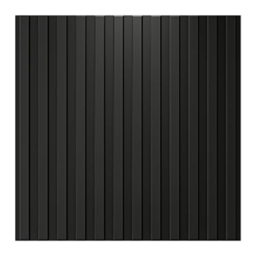 Art3d 3D Fluted Textured Slat Wall Panels, 19.7 x 19.7 in, 12-Pack, Black | PVC, Waterproof, Scratch Proof, Wipeable, Break-Proof, Ideal for Home, Office and Commercial Spaces - color: Square - Black, size: 19.7 x 19.7in.