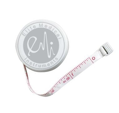 EMI Body Medical Retractable Soft Tape Measure with Dual-Scale in and CM - Measuring Tape for Body, Sewing, Tailoring, Fabric, Weight Loss & Medical Use- White EAM-400W - color: White