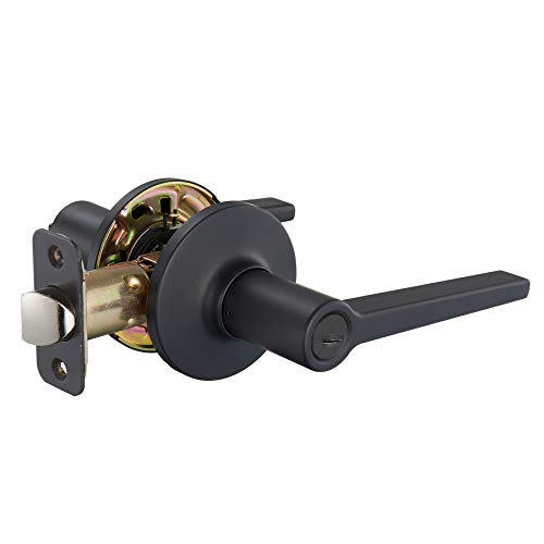 Amazon Basics Manchester Reversible Privacy Door Lever, Keyless, Matte Black, 1-Pack - size: 1