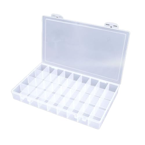 Feadily 1PCS 36 Grids Large Plastic Organizer Box with Dividers, Compartment Organizer Box for Nail Accessories/Screw/Sewing Arts and Oil Paint, Bead Storage Containers 14.9" x 9.2" x 1.9" (Clear) - size: 1PCS 36Grids