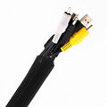 Pixio 10FT Tubing Cable Sleeve – 1/2 inch Flexible Cable Management Sleeve for PC, Gaming, TV & Office, Wire Organizer for Desk Cable Cleanup - color: Black