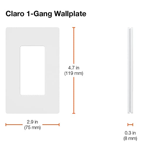 Lutron Claro Light Switch Cover Plate, 1 Gang Wallplate, Gloss - color: Light Almond, size: 1 Pack