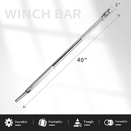 Winch Bar, 40" Combination Winch Bars with Square Head, Silver - color: Silver, size: 2 Pack