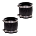 Fernco 1056-33 3 in Flexible Coupling, Unshielded DWV Pipe Connector for PVC, ABS, Cast Iron & Steel, Slip-On Repair Coupler w/Stainless Bands, 2-Pack