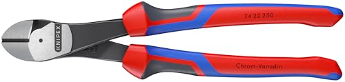 Knipex 7422250SBA 10-Inch High Leverage Angled Diagonal Cutters - Comfort Grip - style: 10-Inch, Angled, Comfort Grip