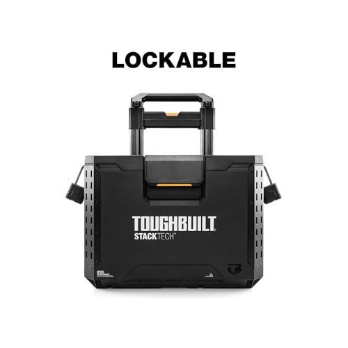 ToughBuilt StackTech Rolling Tool Box with 9-Inch Wheels, 250 lb Capacity - size: 2-in-1 Rolling (250 lb)