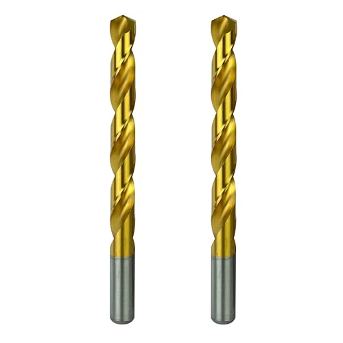 Greycore Tools 1/2 Inch x 6 Inch Cobalt Aircraft Extension Bit – 2 Pack M35 Cobalt Drill Bit, Industrial Titanium Coating – Drill Bits for Steel, Hard Metal, Cast Iron, Wood, Plastic (1/2" x 6") - size: 1/2" x 6", style: 6" Length