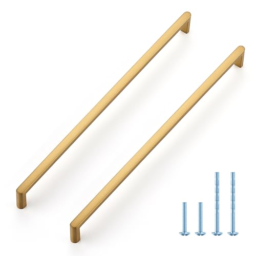 Champagne Bronze Cabinet Pulls Cabinet Handles, 12-3/5 Inch, 10 Pack | Zinc Alloy Handles, Modern Bar Grip, Kitchen Cabinet Update, For Dressers, Bathroom Vanities, Cupboards, Furniture Projects - color: Champagne Bronze, size: 12-3/5 Inch Hole Center