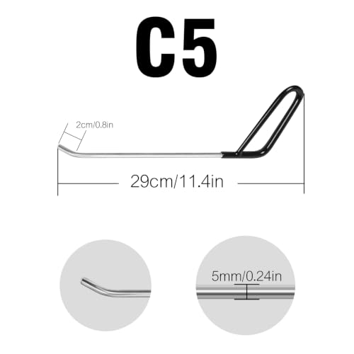 LadyRosian Paintless Dent Removal Rods Kit 18PCS with Rubber Replaceable Heads Tool for Car Body Hail Damage Dent Repair - color: Rod A