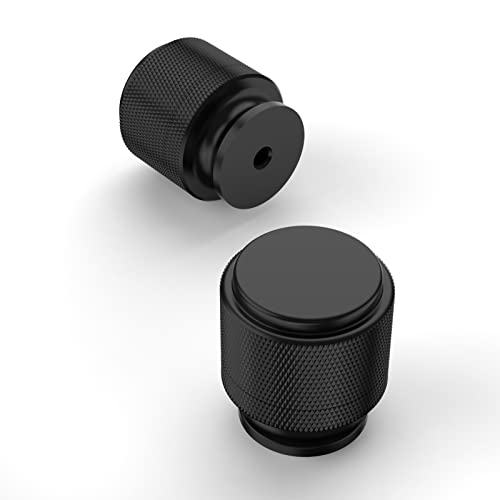 Asidrama 20 Pack Matte Black Kitchen Cabinet Knobs - Knurled Dresser Drawer Cabinet Hardware Zinc Knobs for Dresser Drawers - color: Matte Black, style: 20 Pack