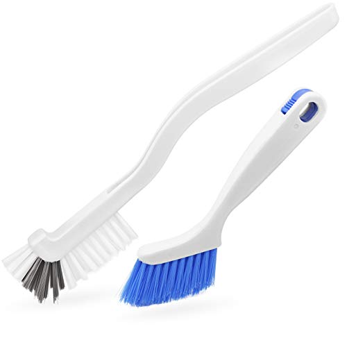 2 Pcs Cleaning Brush Small Scrub Brush for Cleaning Sink Bathroom Kitchen Edge Corner Grout Household Use with Handle