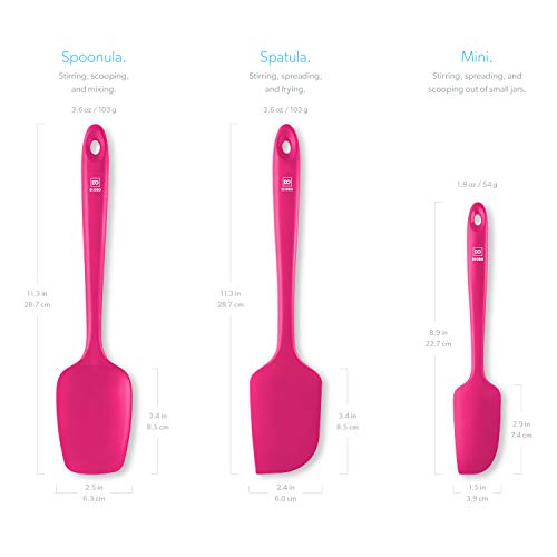 DI ORO Silicone Spoonula - Spoon Spatula, 600F Heat Resistant, Magenta - color: Magenta