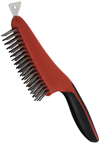 Red Devil 4164 13-Inch Soft Grip Stainless Steel Wire Brush with Scraper - size: 13 inches